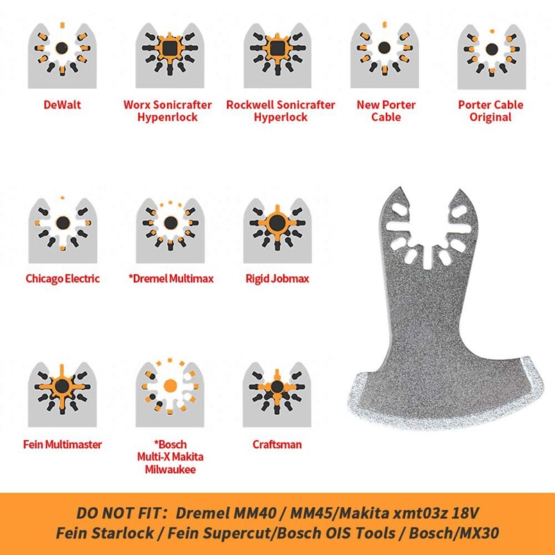 6 PCS Oscillating Multi Tool Diamond Blades Oscillating Tool Blades for Grout Mortar Concrete