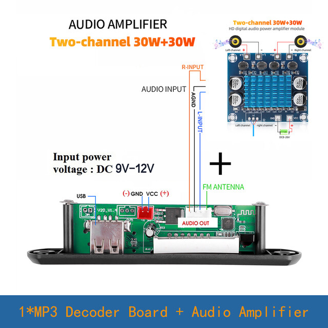 Bảng Mạch Giải Mã MP3 Bluetooth 5.0 DC 9V 12V Mô-đun Giải Mã Âm Thanh Máy Phát Hỗ Trợ USB U Đĩa TF FM Radio Điều Khiển Từ Xa Bộ Thu Nhạc LED Máy Nghe Nhạc MP3 Trên Xe Hơi