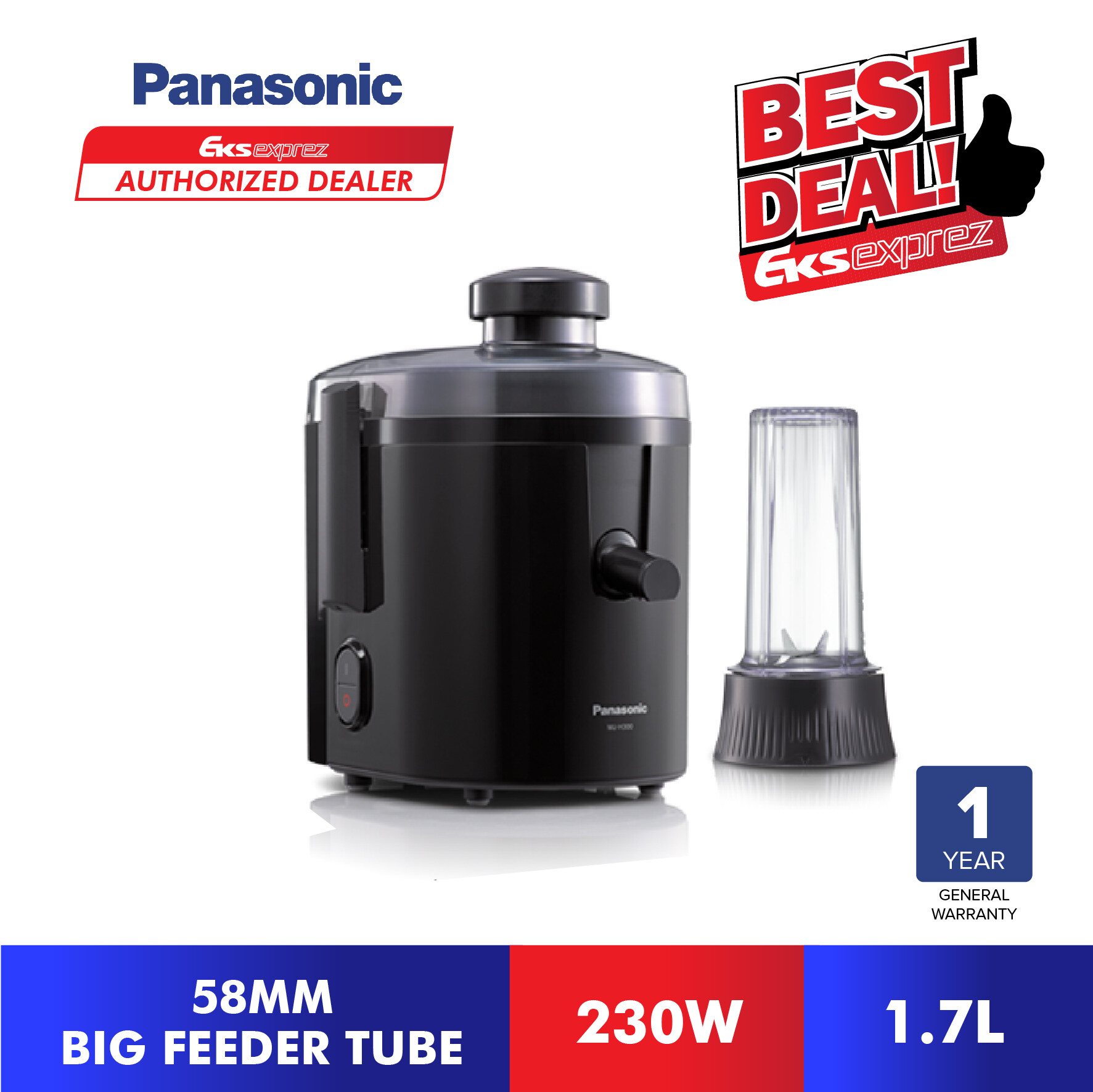 Panasonic High Speed Juicer (230W) MJH300 / MJH300KSL Lazada