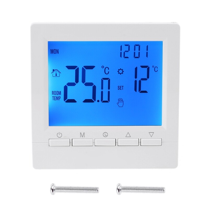 Adjustable Floor Heating Thermostat Smart Heating Controller Temperature Control Panel with LCD Screen Display Durable