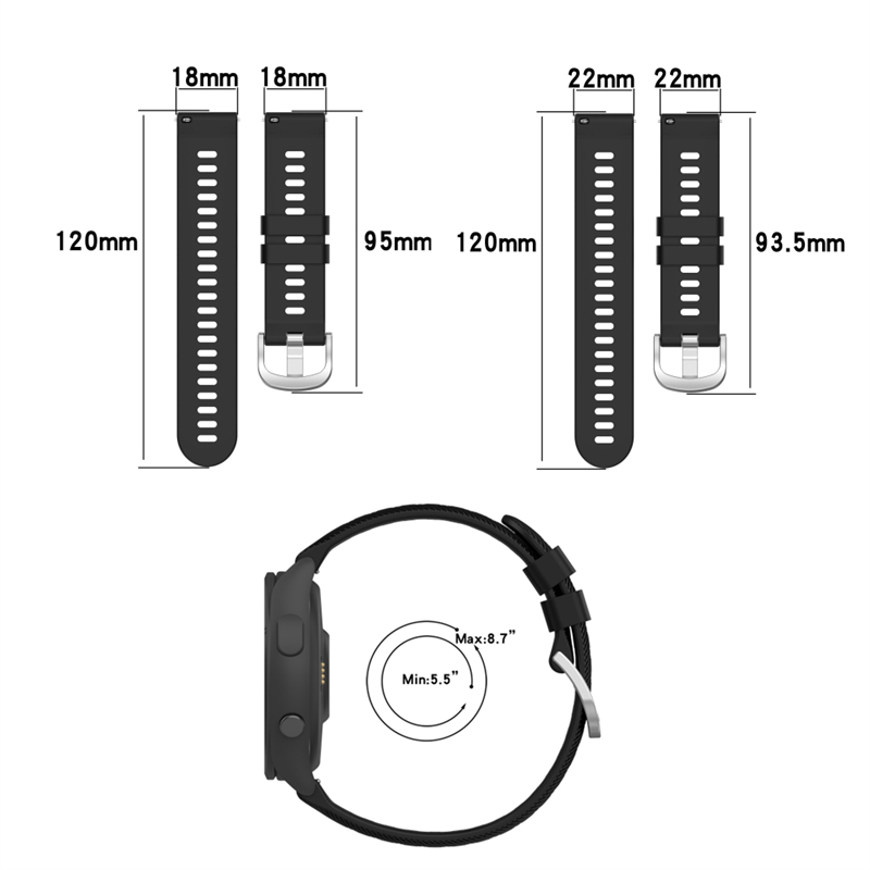 Dây Đeo Tương Thích Với Đồng Hồ Thông Minh Garmin Forerunner 265 S/265, Đồng Hồ Thông Minh Nghe Nhạc Silicon Mềm Dây Đeo Cho Garmin Garmin Forerunner 265 S/265
