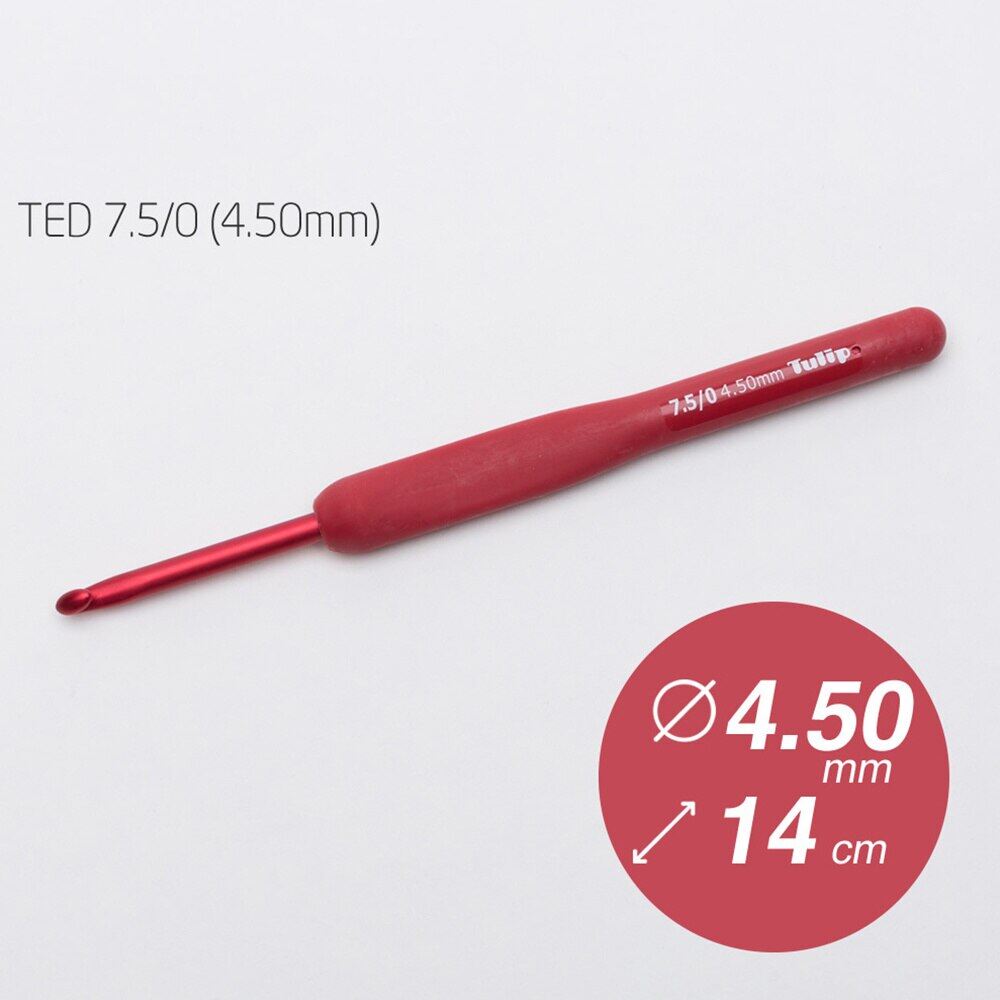 1PCS Japan Tulip Brand Red Crochet Hook Aluminum Resin Knitting Needles Tool Original Authentic Upscale Imported Japan 1.8-6.5Mm