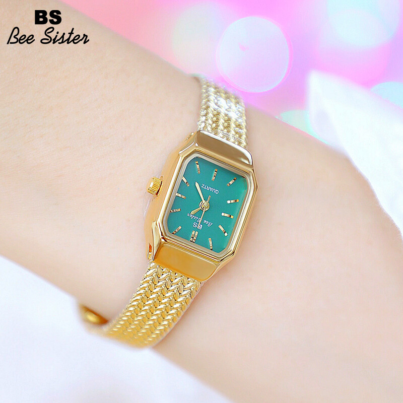BS Bee Sister Đồng Hồ Nữ Thường Ngày Thời Trang Phong Cách Mới, Đồng Hồ Chống Nước Cổ Điển Bằng Thép Không Gỉ Đính Đá Phiên Bản Hàn Quốc Hàng Đầu, Thanh Lịch Món Quà Kim Cương Đồng Hồ Đeo Tay 1660