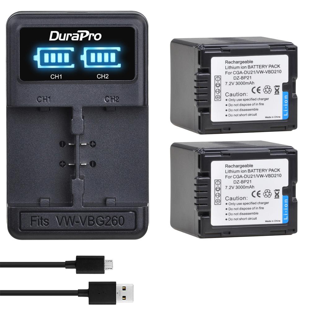 LOKLNEYK 4-Pack 3000mAh CGA-DU21 Replacement Battery – Compatible With Panasonic CGR-DU06, DU07, NV-GS10 & More (7.2V)