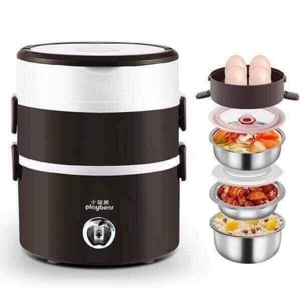 Hộp cơm hâm nóng cắm điện 3 tầng