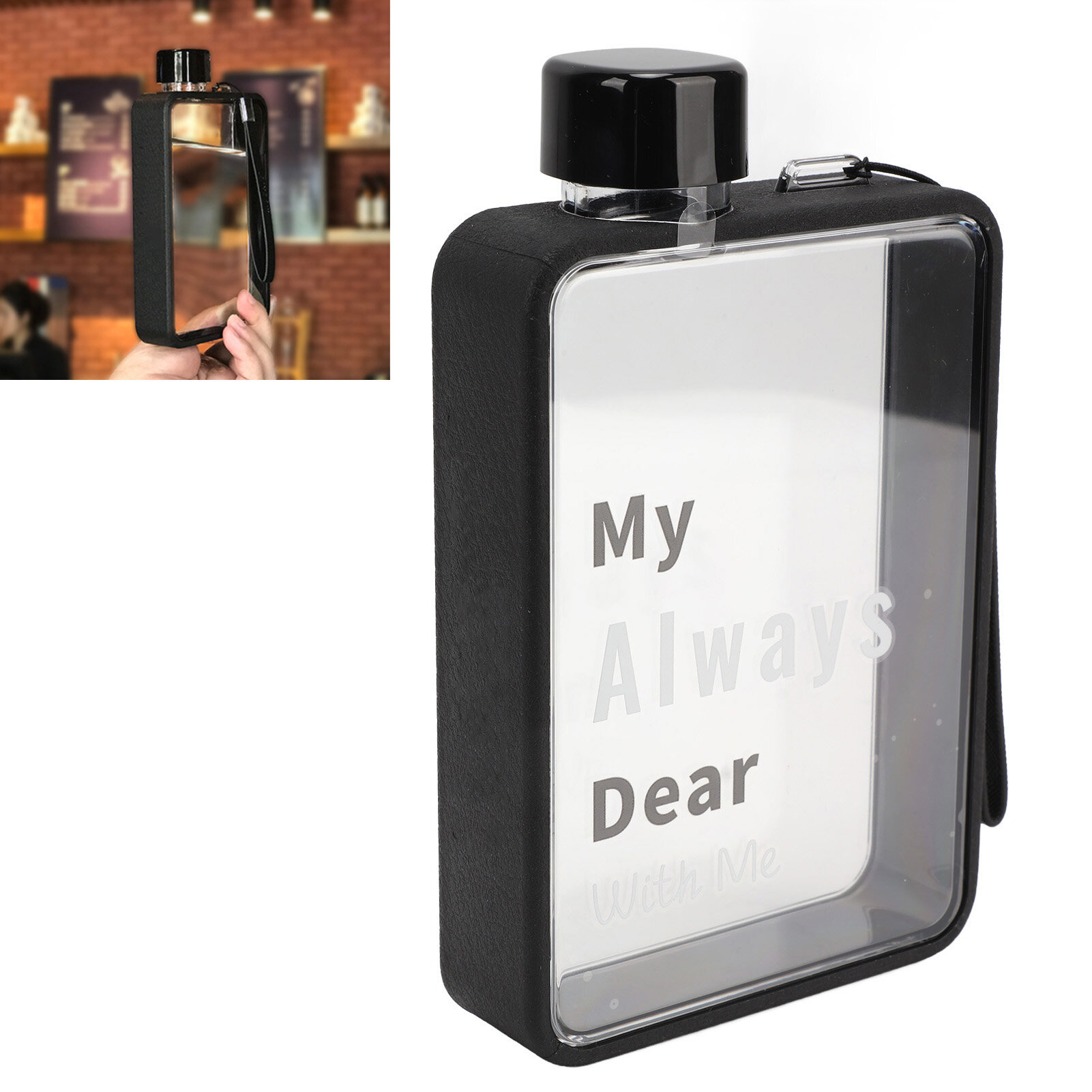 Slim Water Bottles, Anti Burst Transparent Body Anti Drop A5 Water Bottle for Sports for Fitness