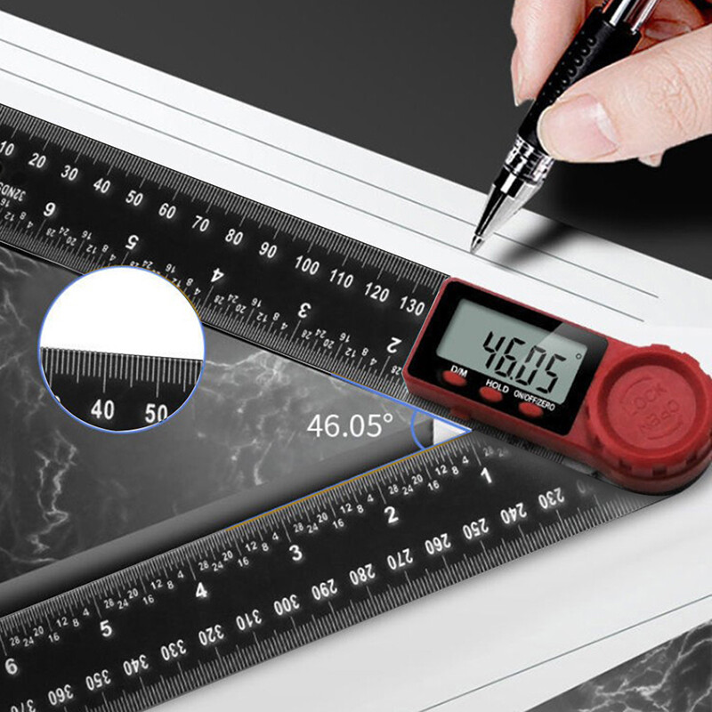 [Ready stock] KIPRUN 200mm Digital Protractor Ruler Inclinometer Goniometer Level Measuring Tool Electronic Angle Gauge Angle Ruler, 0-360