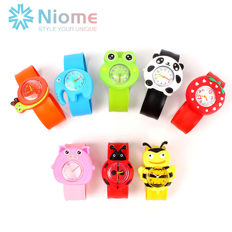 Niome Cute Cartoon Animal Watches for Girls Boys Kid Quartz Sports Bendable Rubber Strap Wrist Watch