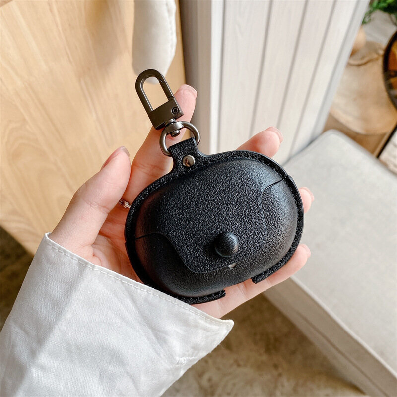 Bluetooth-compatible Headset  Case  Protective  Shell Simple Business Leather Case For Beats Studio Buds color:Dark brown