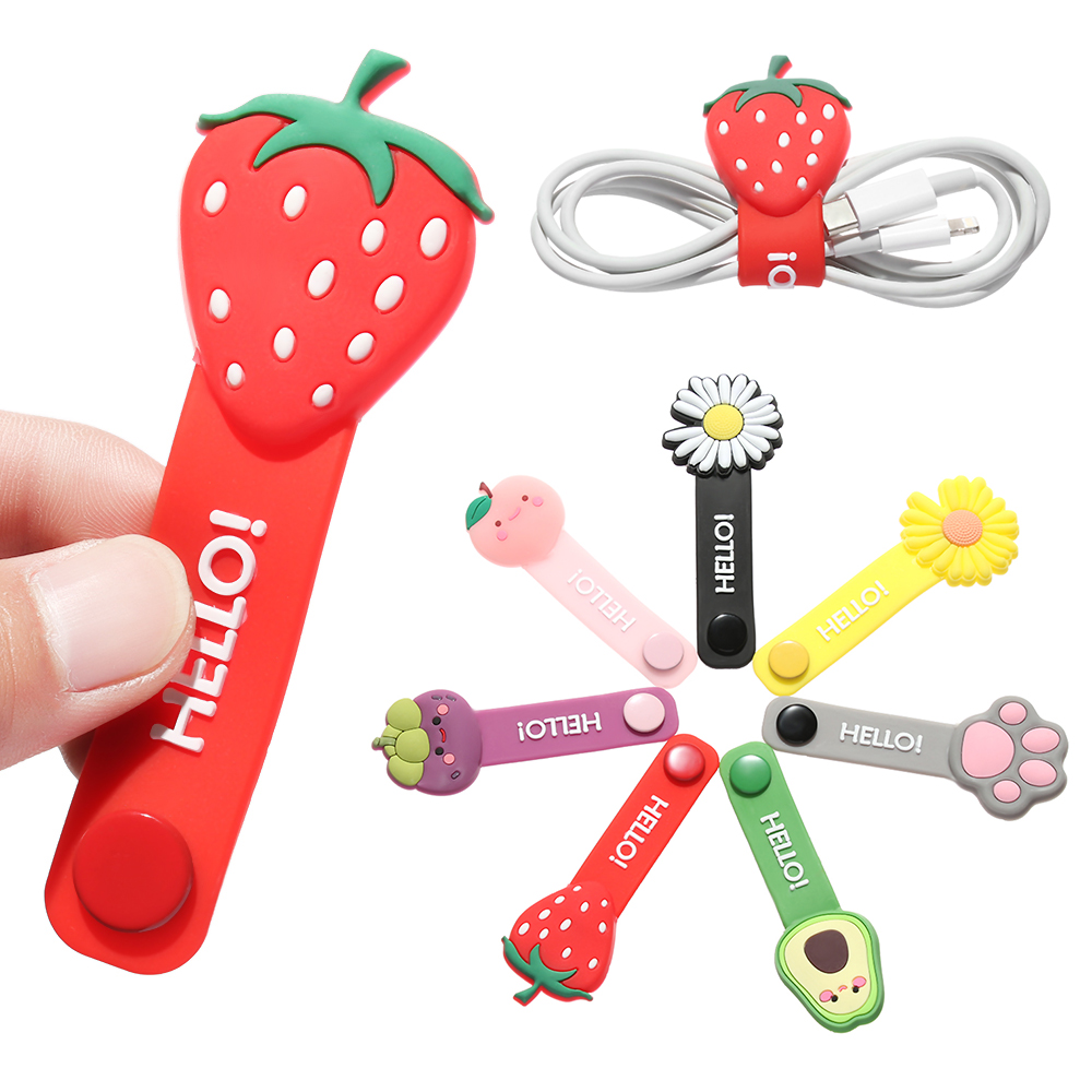 New Hot Sale Headset Silicone Multifunction Data Line Storage Winder Cable Protector Cute Cartoon Cord Protector