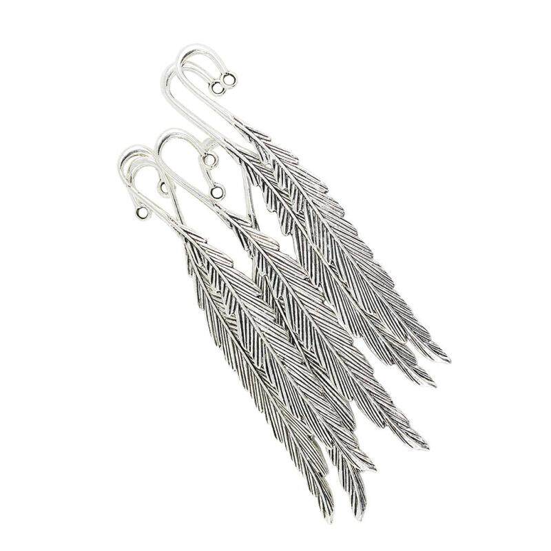Baoblade 6 Pieces Beading Leaf Feather Bookmarks Book Mark DIY Jewelry Findings Gifts Malaysia