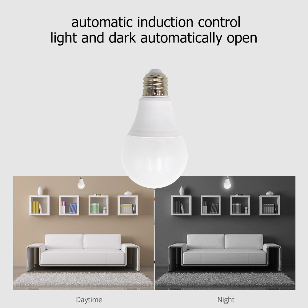Sound+Light Sensor Control E27 LED Lamp Automatic Smart Sensor Bulb Light