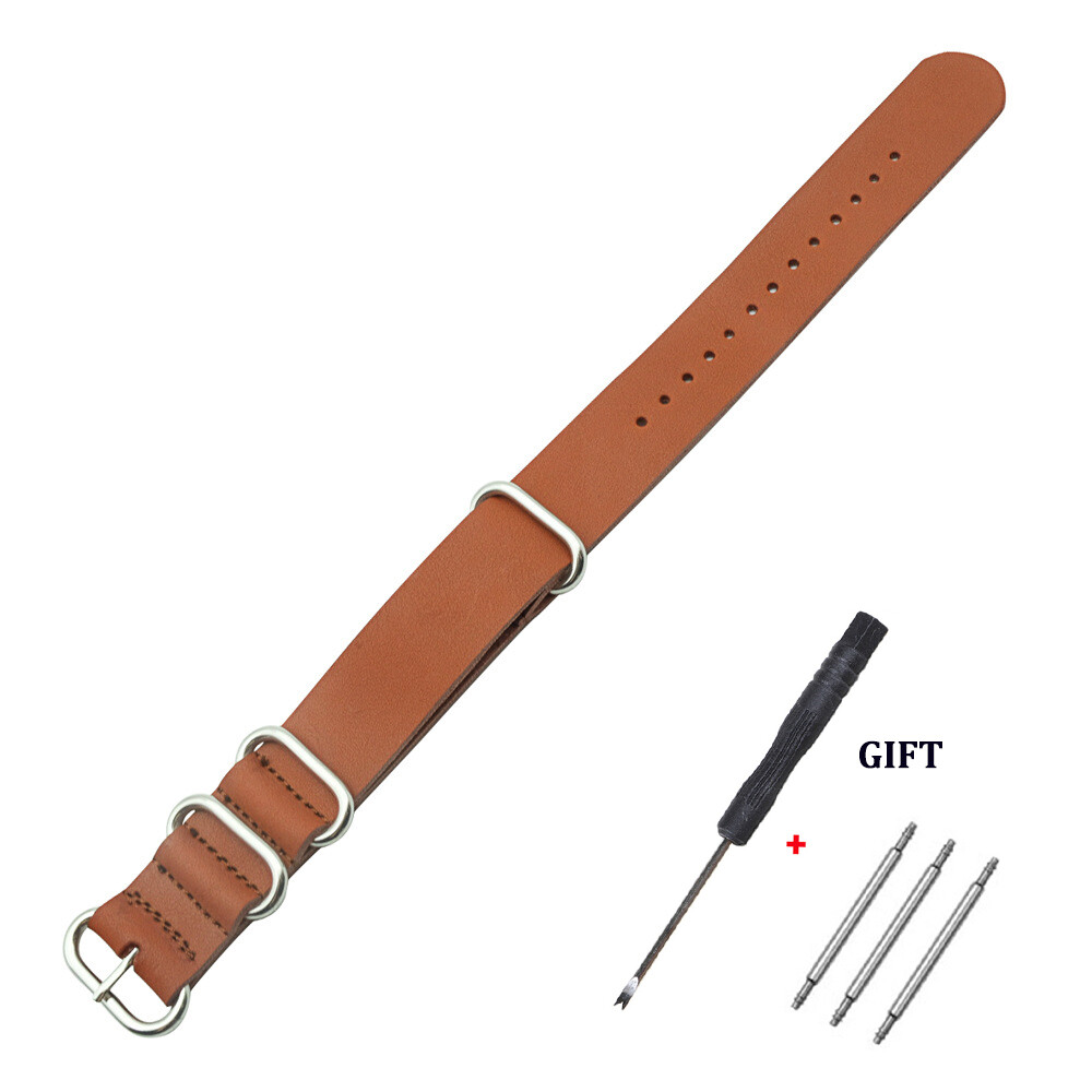 New Style Nato PULeather Watch Band 18mm 20mm 22mm 24mm Watch Band NATO Fashion Leather Straps PU Zulu Strap Clock Replacement  Strap