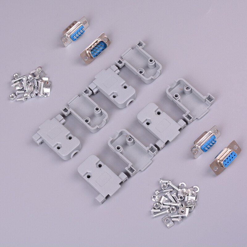 [Slowball] Flash Sale 2Set RS232 DB9 female socket plug connector 9 pin copper RS232 adapter with case