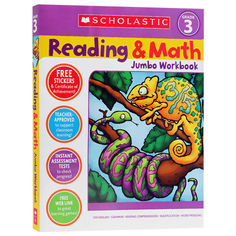 Scholastic Reading Math Jumbo Workbook Grade 3 Exercise Picture Book