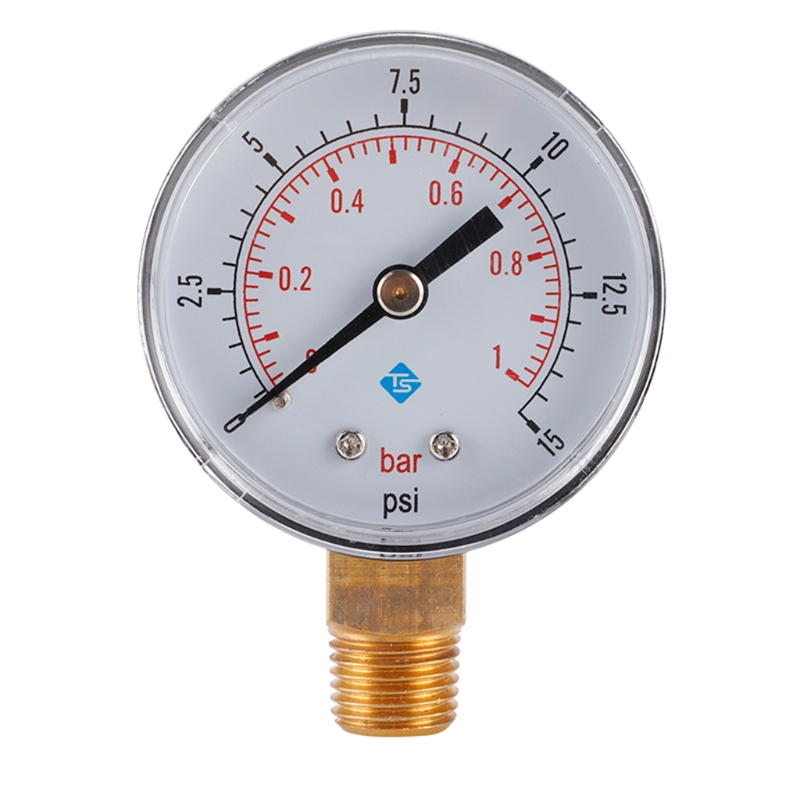 Pressure gauge 0-15psi/0-1bar bspt 1/4" bspt thread mini low pressure meter pressure double scale manometer air water