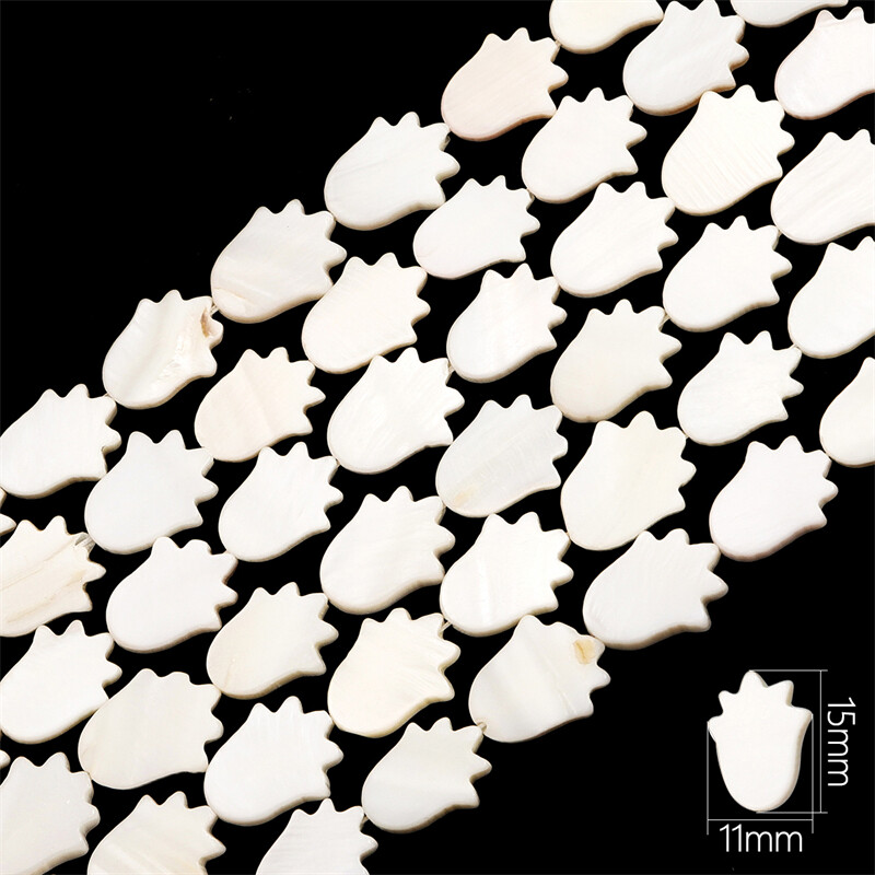 Natural White Shell Beads Mother Of Pearl Loose Hand Circle Flat Round Moon Flower Shapes Charms For DIY Jewelry Making About 15'' 38cm/Strand