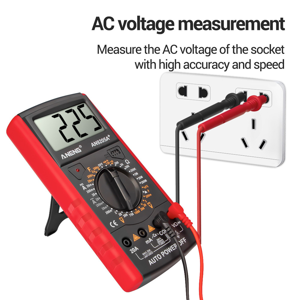 ANENG Đồng Hồ Vạn Năng Kỹ Thuật Số DT9205A + Đồng Hồ Vạn Năng Phạm Vi Thủ Công Đếm 1/2 Màn Hình LCD 3 1999 Máy Kiểm Tra Bóng Bán Dẫn Điện Dung Điện Trở AC DC Ampe Kế Đa Năng Đồng Hồ Kiểm Tra NCV Đèn Nền