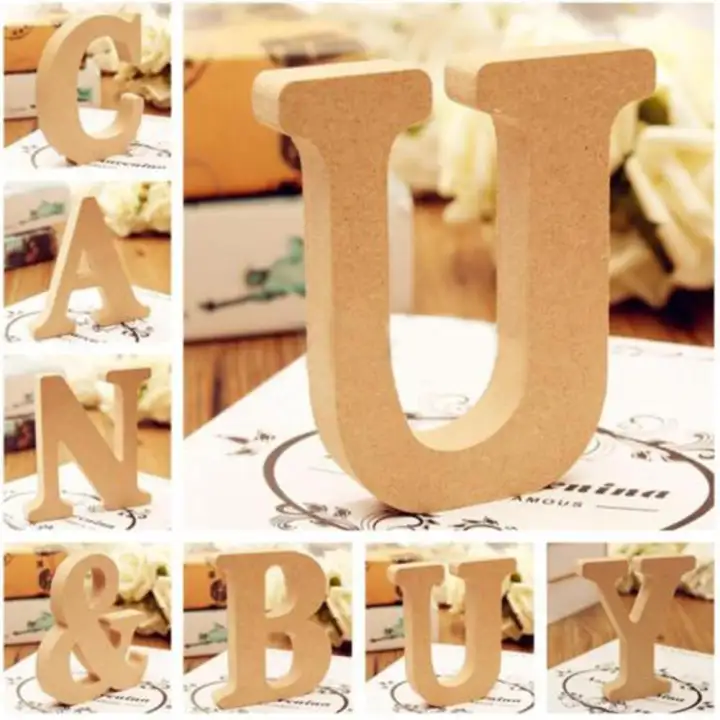 Freestanding Large 26 Wooden Wood Alphabet Letters Wall Hanging