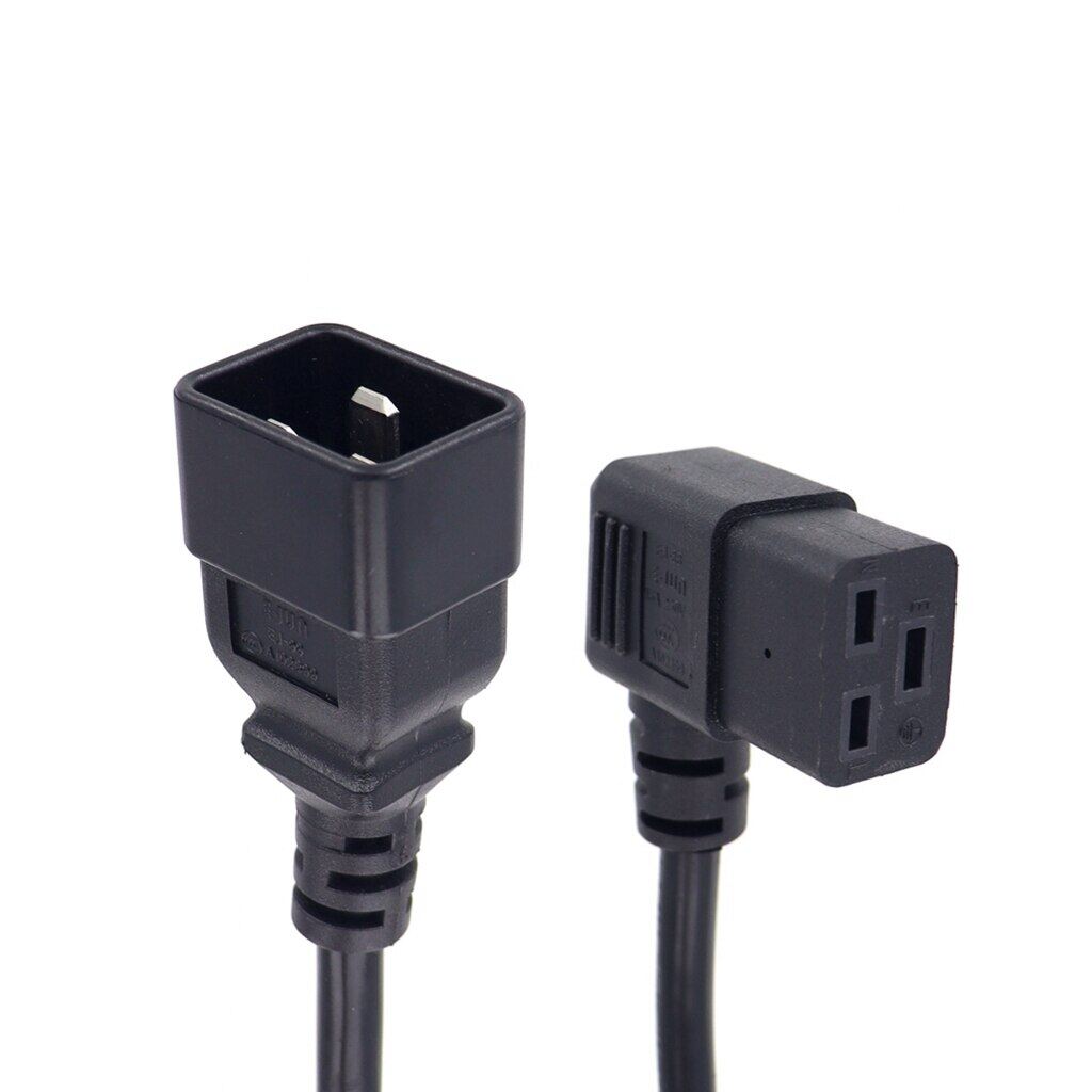 Iec320 c20 to right angle c19 power cable cord for server/pdu 16a heavy-duty computer power cord l-shaped