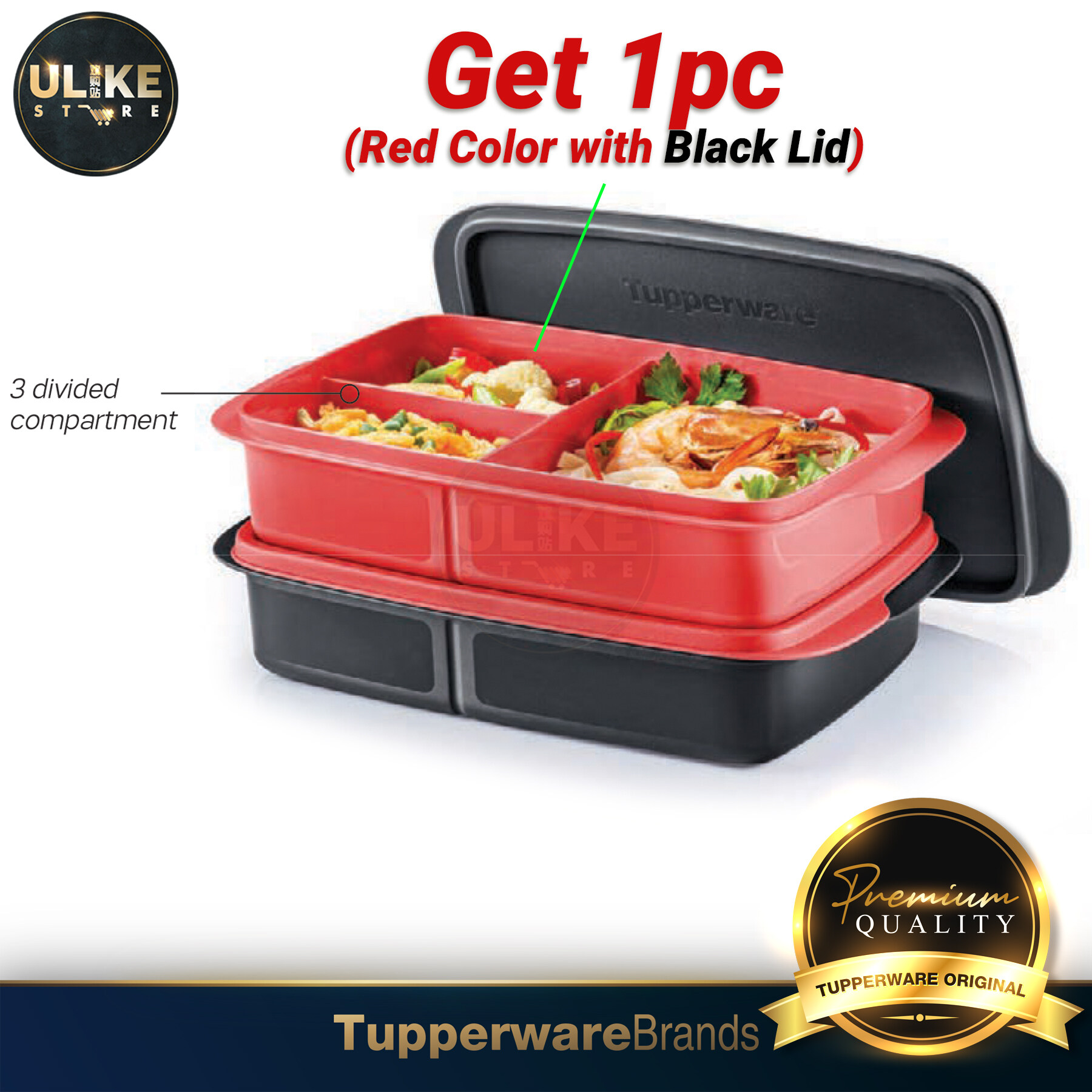Tupperware Lunch Box / Snack N Stack 2.5L / Jollitup 1.0L / Reheatable