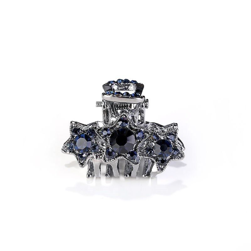 New Korean Hair Clip Fashion Blue Rhinestones Crab Clips Hairpin For Woman Girls Hair Accessories