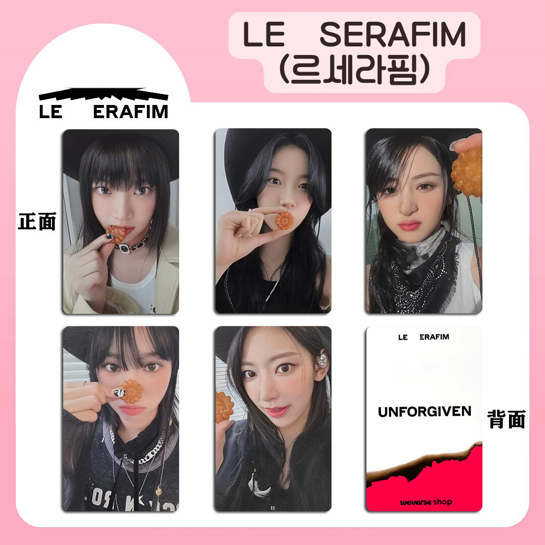 Le Sserafim Unforgiven PhotoCards Lesserafim Lightstick Withmuu Weverse ...