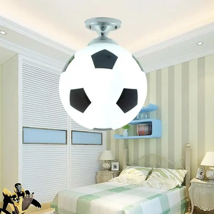 Perfk Kids Glass Football Lampshade Study Bedroom Living Room
