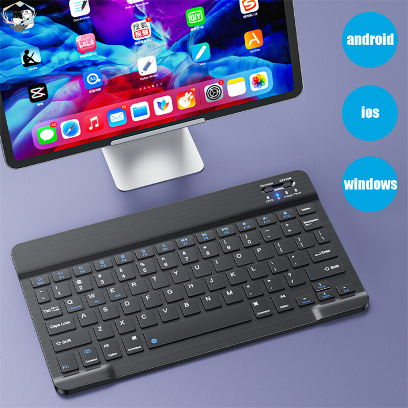 HK Mini Wireless Bluetooth-compatible Keyboard Mouse Set Rechargeable Compatible For Android Ios Windows
