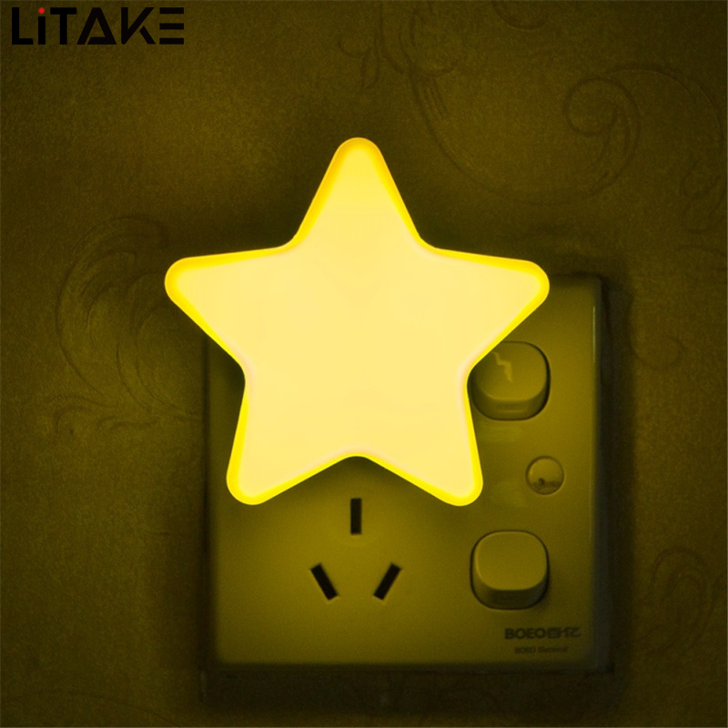 Induction Mini Star Shape Led sensor Control Night Light For Kids Bedroom Bedside Baby Sleep Light Low Power Consumption Bedside Lamp