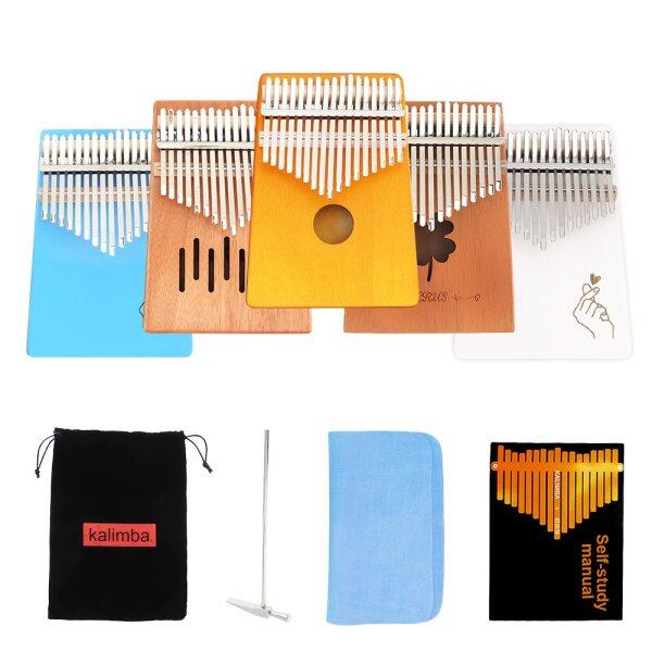 17 Key Kalimba Thumb Piano Single Board Mahogany Waterfall /Finger Heart Pattern Sound Hole Mbira Keyboard Instrument Malaysia