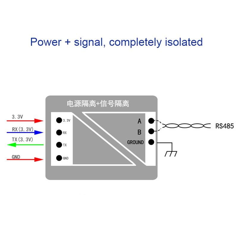 1PCS Isolated TTL to 485 module rs485 to TTL communication microcontroller serial cable conversion module