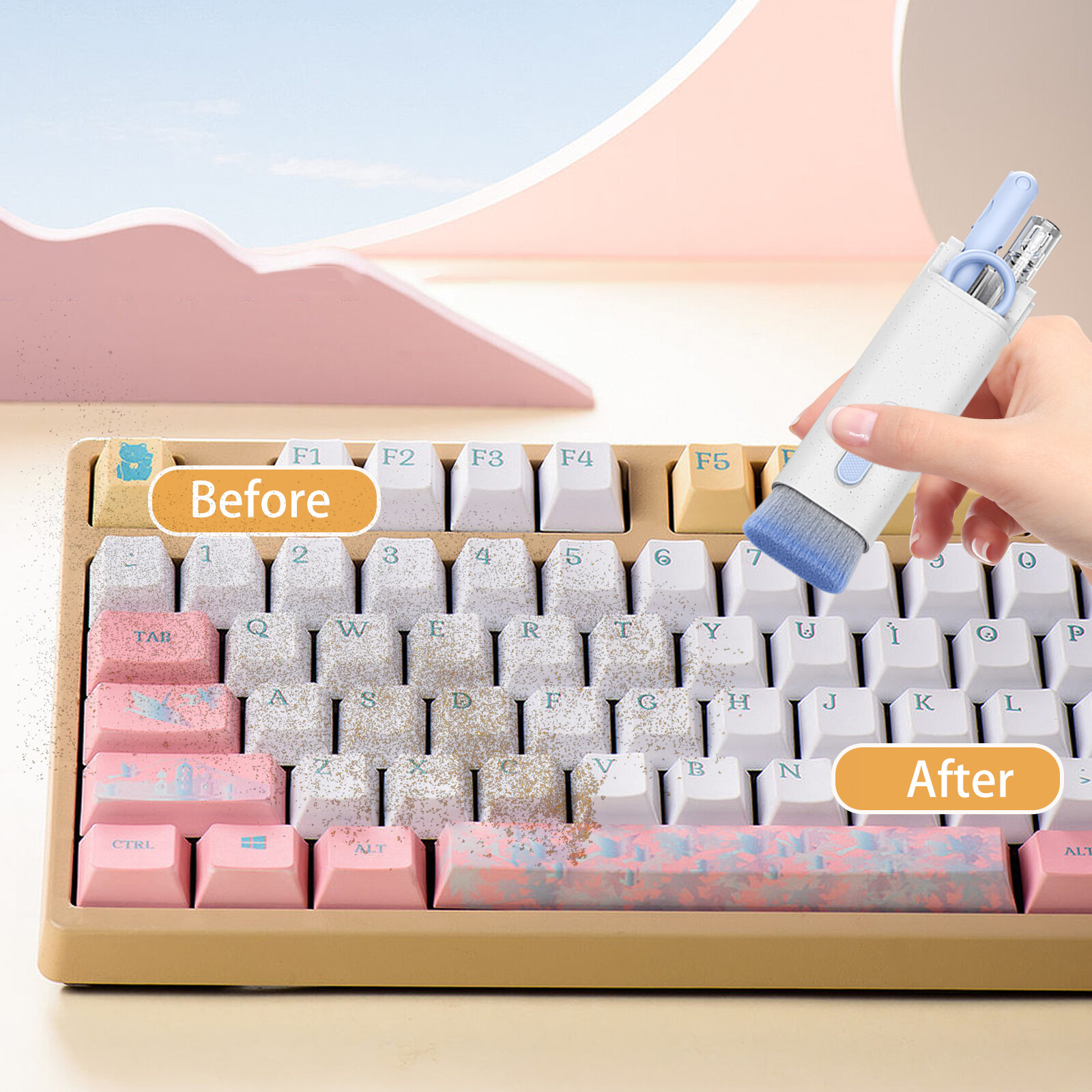 Bộ Dụng Cụ Vệ Sinh Bàn Phím Góc 7 Trong 1-Bàn Chải Mềm Dụng Cụ Vệ Sinh Bàn Phím Bộ Dụng Cụ Vệ Sinh Máy Tính Đa Năng Với Dụng Cụ Tháo Nắp Phím Bàn Chải Vệ Sinh Bụi Cho Điện Thoại Di Động/Tai Nghe/Máy Tính/Máy Tính Xách Tay