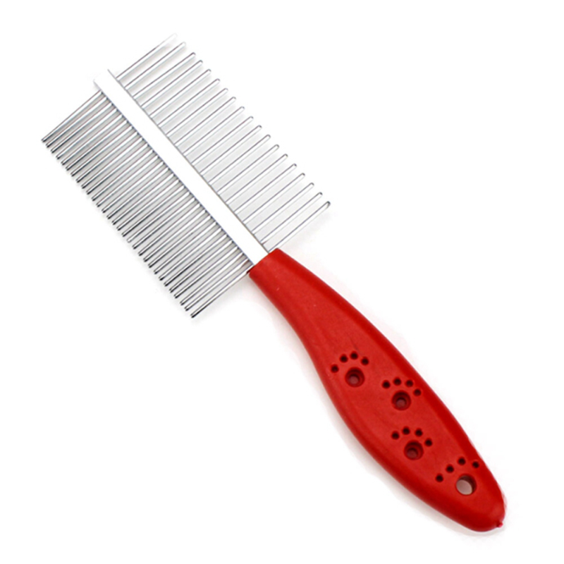 2 Chiếc Double Row Pet Dày Răng Lược Thép Không Gỉ