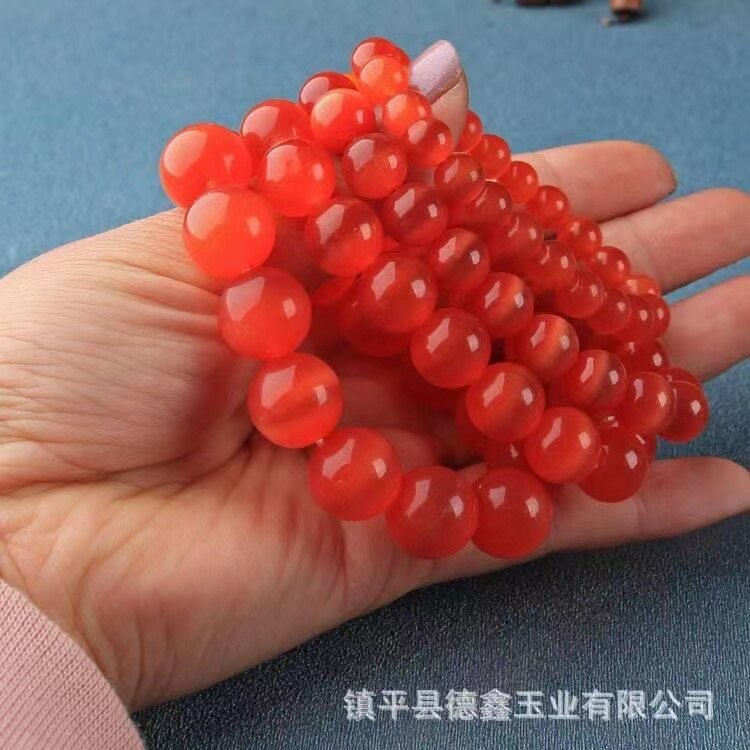 Red Cat' s eye stone bracelet women's red Opal Bracelet simple women's red Bracelet