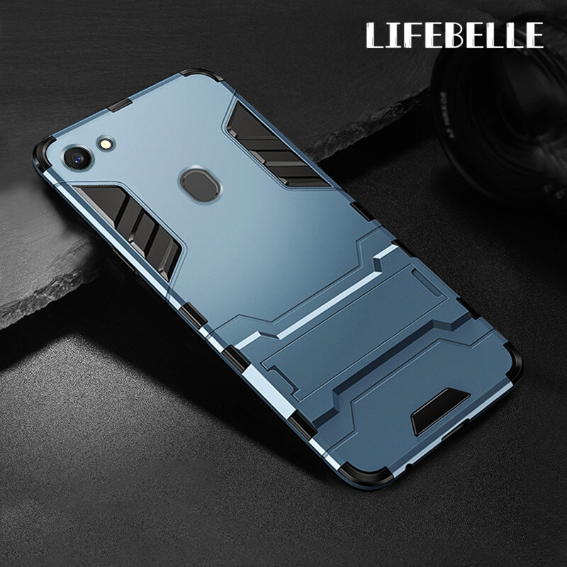 Lifebelle Cho OPPO F5 / F5 Tuổi Trẻ/Ốp A73, Vỏ Điện Thoại Lai Chống Sốc Kiểu Áo Giáp Nhựa Cứng + Thiết Kế Chân Đế Bằng Silicon Mềm