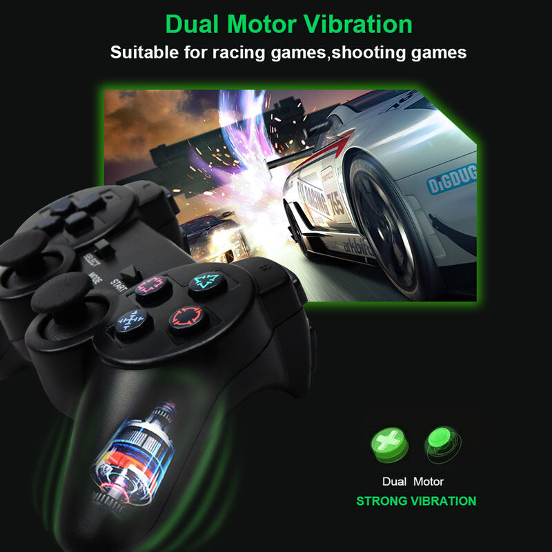 Narsta Tay Cầm Chơi Game Không Dây Cho Sony PS2 Điều Khiển Cho Playstation 2 Bảng Điều Khiển Cần Điều Khiển Rung Hai Đầu Cần Điều Khiển Chống Sốc Không Dây Controle