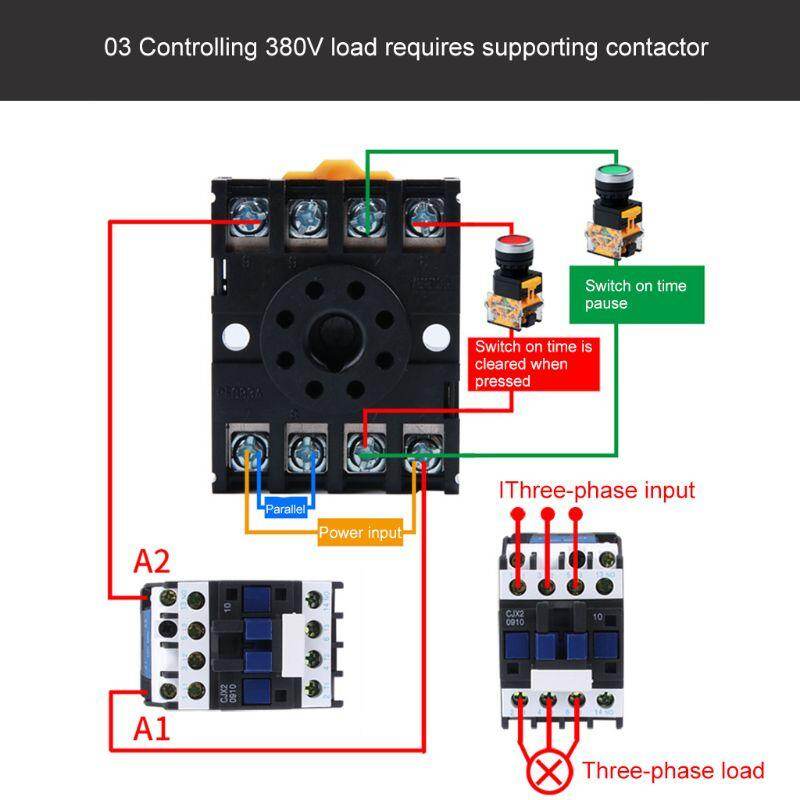 AC/DC 12V 24V 220V 380V DH48S-S Programmable Digital time relay cycle control Time Delay Relay Socket with Base