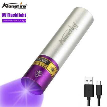 Alonefire SV15 LED UV Flashlight 5W 365nm Ultraviolet Light USB Rechargeable Black Light Torch For Anti-counterfeiting Pet Urine Ringworm Fungal Diseases