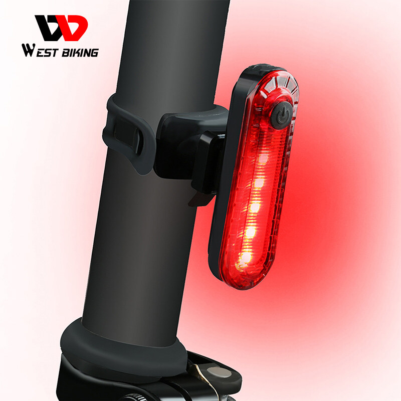 WEST BIKING Biycle Light Waterproof Cycling Taillight LED USB Rechargeable Riding Rear Light MTB Bike Safety Warning Bicycle Light