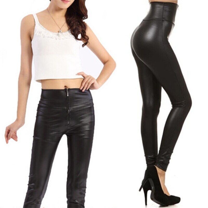 Jual High Waisted Faux Leather Pants 