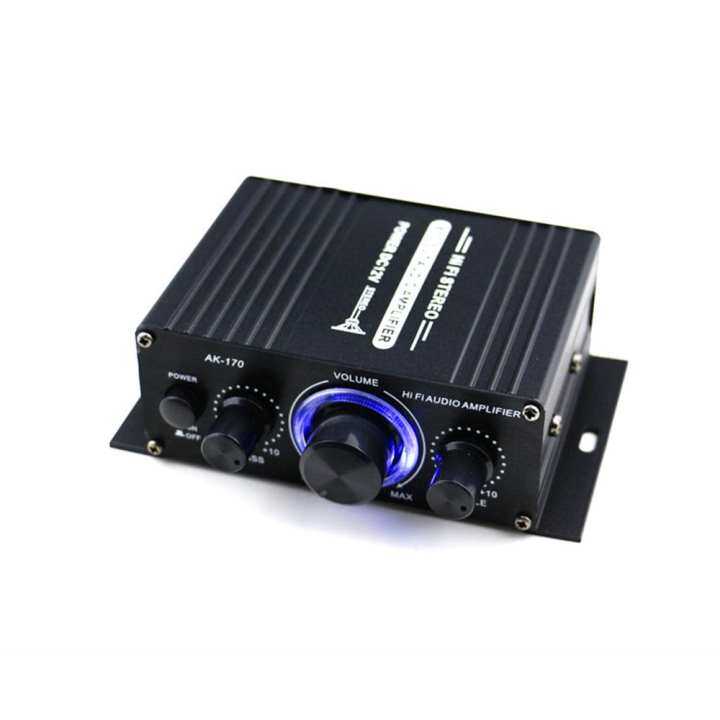 Bộ Khuếch Đại Âm Thanh Mini AK170 12V Bộ Thu Âm Kỹ Thuật Số Khuếch Đại Âm Thanh Hai Kênh 20W + 20W Âm Trầm Điều Khiển Âm Lượng Cho Xe Hơi Tại Nhà