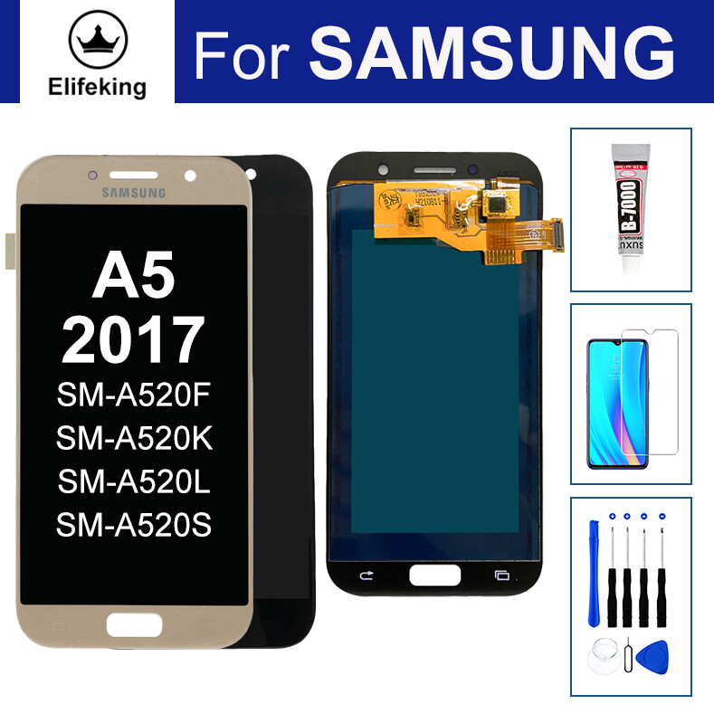 High Quality For Samsung Galaxy A5 2017 A520 LCD Display Touch Screen Digitizer Replacement Free Repair Tools+Tempered Glass+B7000 Glue