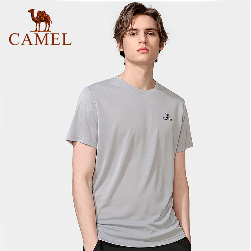 Camel Outdoor Men's Quick-drying T-shirt Round Neck Breathable Short-sleeved Casual Sports Top