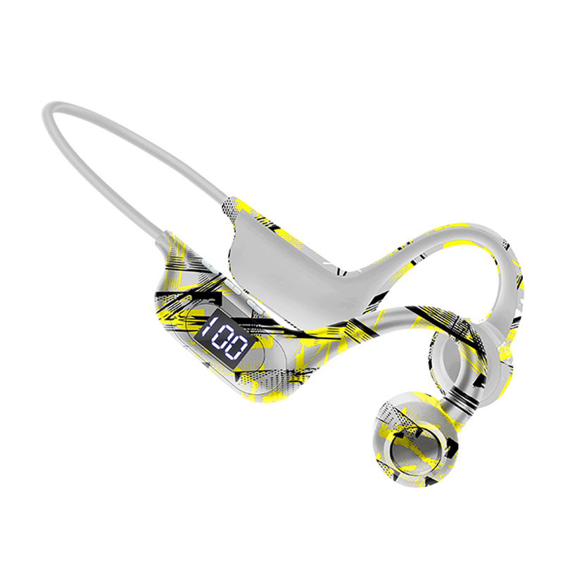 AKZ-G9 graffiti dẫn truyền âm thanh qua xương Tai nghe không dây Bluetooth Plug-in Màn hình hiển thị kỹ thuật số treo tai tai nghe không dây