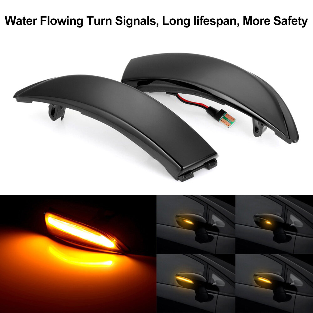 2pcs Dynamic Turn Signal Light LED Side Wing Rearview Mirror Indicator Blinker Light Replacement For Ford Fiesta Mk7 B-Max 2008-2017