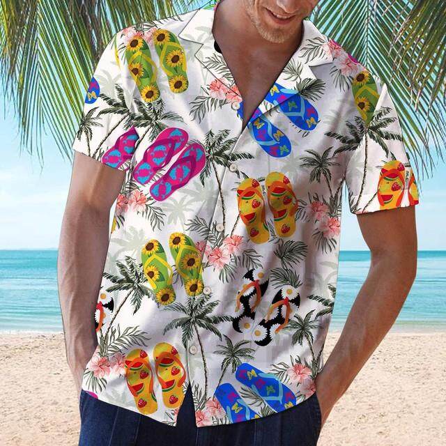 Hawaiian Shirts Red Tropical Shirts Floral Men Dazn Tops