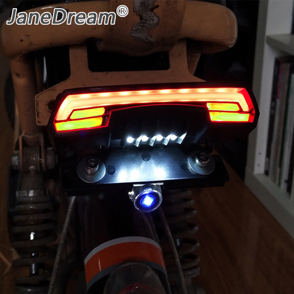 JaneDream Motorcycle Double Flash Warning Tail Rear Brake Stop Light Turn Signal License Plate Lamp