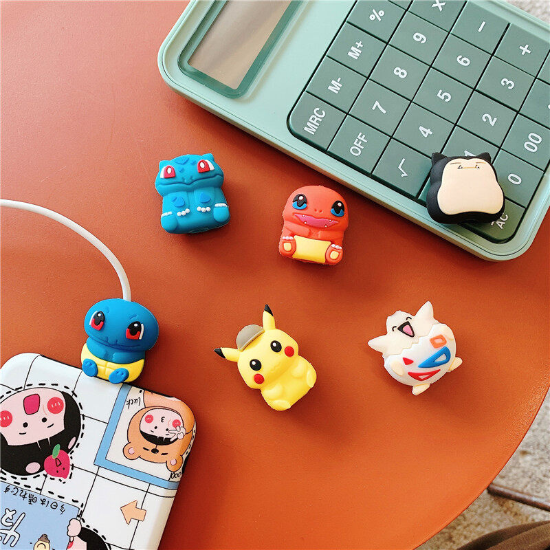 CrashStar Cartoon Cable Protector Cute USB Data Line Organizer Manager Holder Cord Protective Cover Cable Winder Case For iPhone Charging Cord Decorative Accessories Casing Top Sale