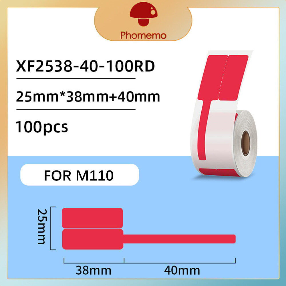 Cable F-Type Tag Label Phomemo Sticker Paper for M110/M200 Mini Printer Thermal Paper Folder Self-Adhesive Labels